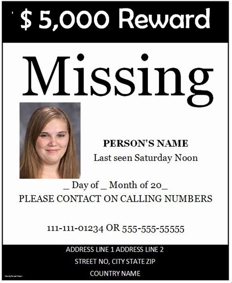 Missing Person Flyer Template Unique Poster Templates Archives