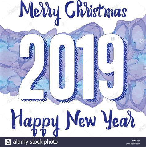 Happy New Year 2019 Greeting Card With On Background Vector