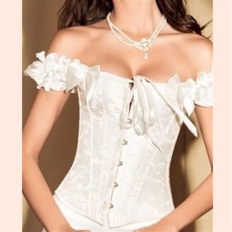 Hot Shapper Steel Boned Women Sexy White Wedding Corset Dress Black