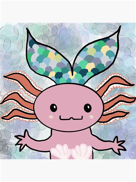 Axolotl Mermaid Sticker For Sale By Tracey0417 Redbubble