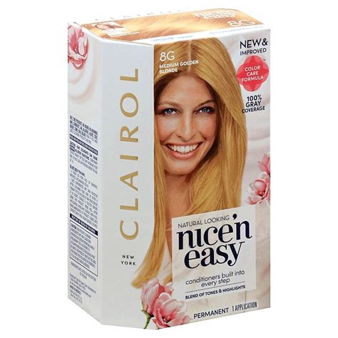 Clairol Nicen Easy Permanent Hair Color In 8g Medium Golden Blonde Golden Blonde Hair Color