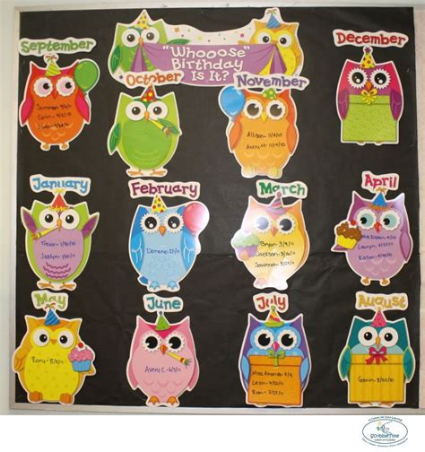Birthday Chart Classroom Owl Classroom Classroom Lang