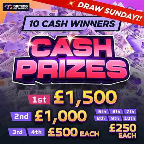 £5000 Cash Prize 10 Winners Gaming Giveaways