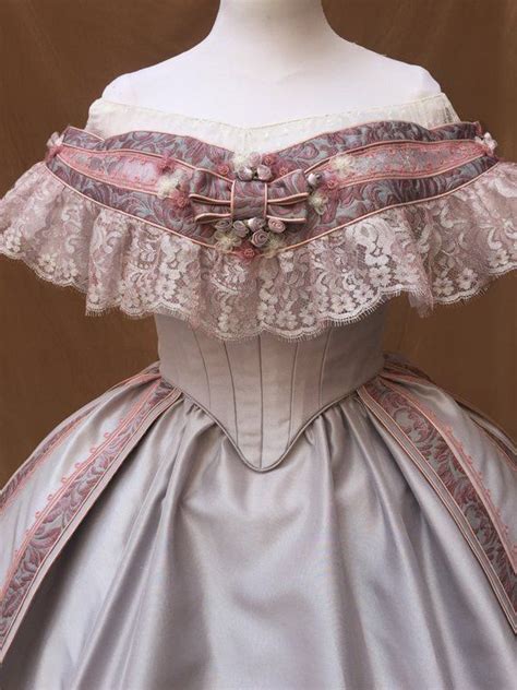 In the 1860's evening caps or headbands were the most popular. 1860s ballgown victorian dress | Victorian ball gowns ...