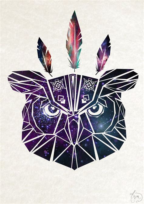 Owl By Manou56 On Deviantart Fox Art Print Geometric Animals