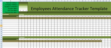 Absence Tracking Spreadsheet Excel Sample Excel Templates