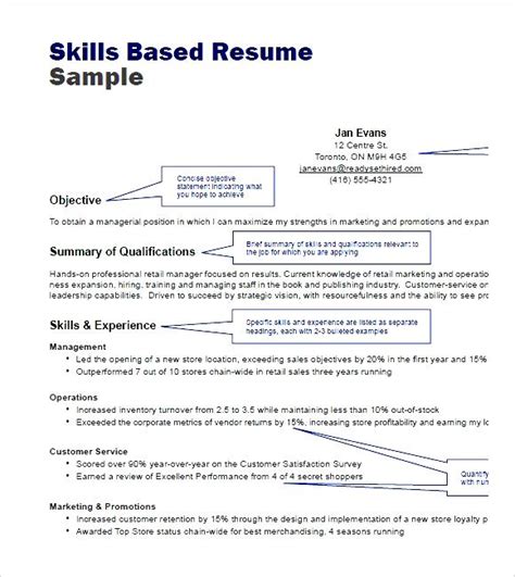Skills Based Resume Sample Pdf Free Samples Examples And Format