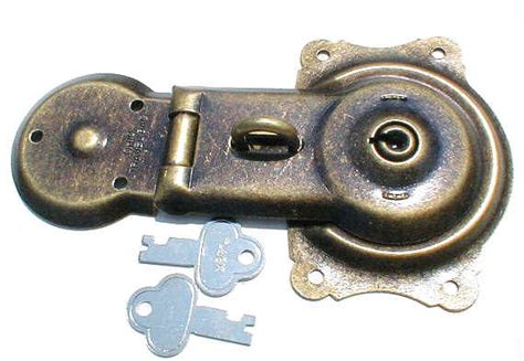 How to pop a trunk lock with a screwdriver. Antique Brass Trunk Lock with Keys - chest steamer vintage box old restore | Furniture ...