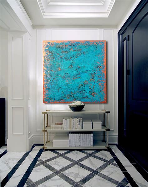Original Abstract Painting Xlarge Canvas Art Turquoise Abstract Wall