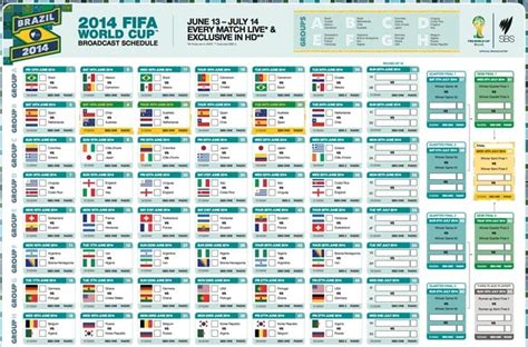 This will allow you to make the most of your account with personalization. World Cup 2014 schedule in PDF, SBS and FIFA app | Product ...