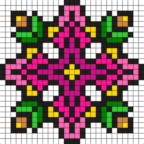 Flower Cross Perler Bead Pattern Bead Sprite Easy Perler Bead