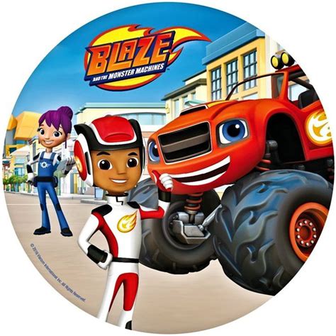 Blaze And The Monster Machines Edible Frosting Cake Toppers 8in Round