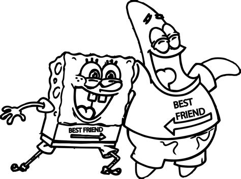 Sponge Sunger Bob Patrick Best Friends Coloring Page
