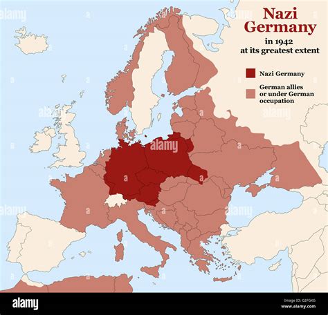 Lallemagne Nazie Troisième Reich à Son Apogée En 1942 Carte De L