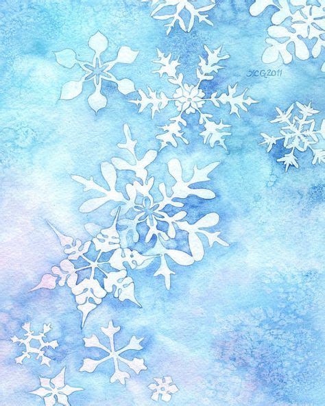 Snowflakes Painting Print 5x7 By Theluuvre On Etsy 800 Painting