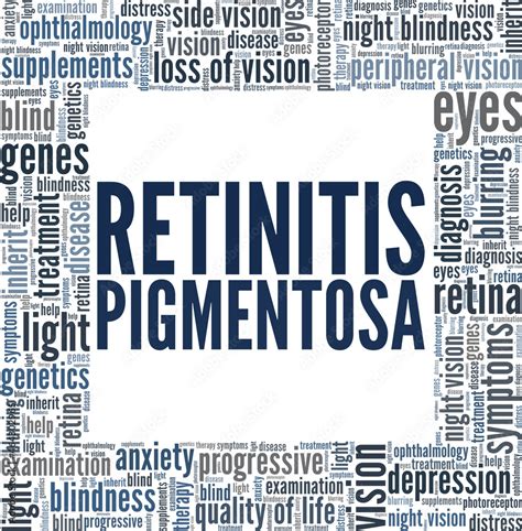 Retinitis Pigmentosa Vector Illustration Word Cloud Isolated On White