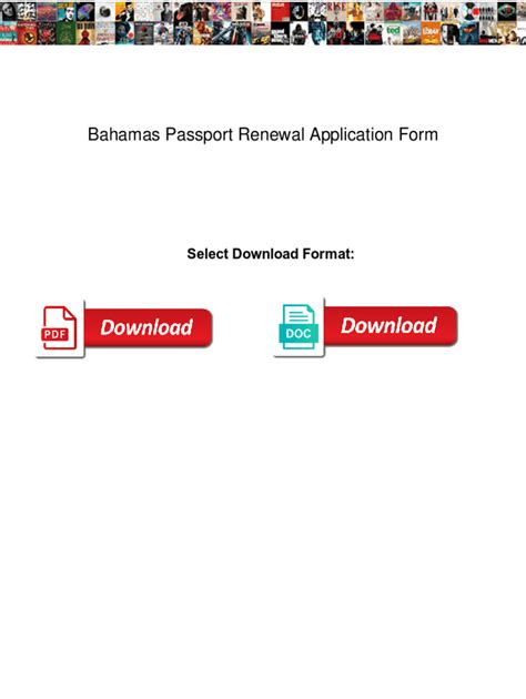Fillable Online Bahamas Passport Renewal Application Form Bahamas