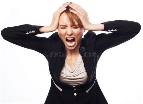 Angry Screaming Businesswoman Stock Photo Image Of Anxiety Failed