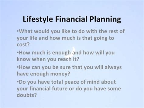 Lifestyle Financial Planning