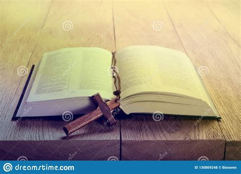 Holy Bible Book Cross Stock Photo Image Of Faith