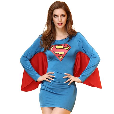 Adult Supergirl Costume Cosplay 2018 Super Woman Superhero Sexy Fancy Dress Girls Superman