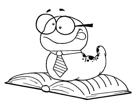 Bookworm Coloring Page at GetColorings.com | Free printable colorings