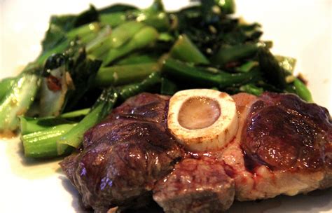 Add the soy sauce, brown sugar, broth, oyster sauce and vinegar. i heart paleo: beef shank with bone marrow and bok choy ...