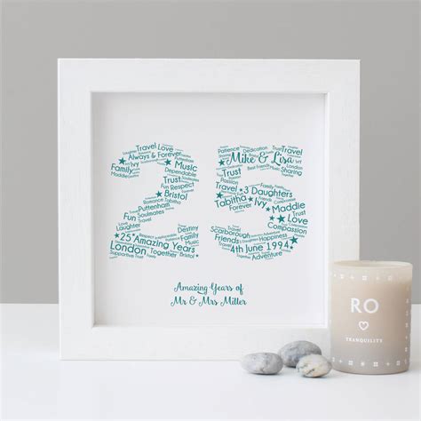 Personalised 25th Wedding Anniversary T By Hope And Love