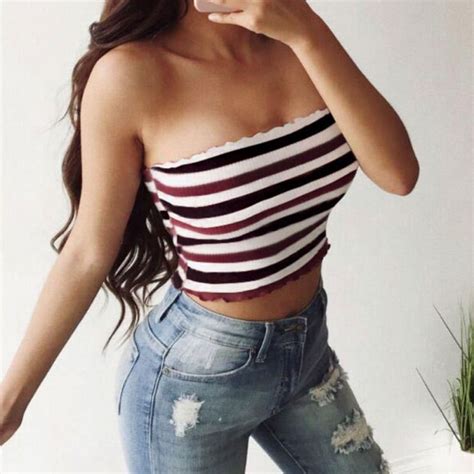 Buy Women Sexy Intimates Ladies Strapless Striped