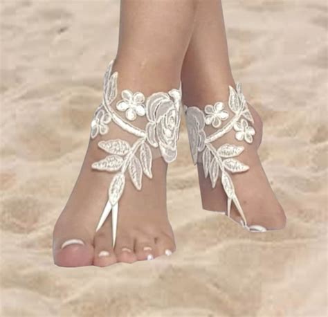 Ivory Beach Wedding Barefoot Sandals Wedding Shoe Prom Party Etsy