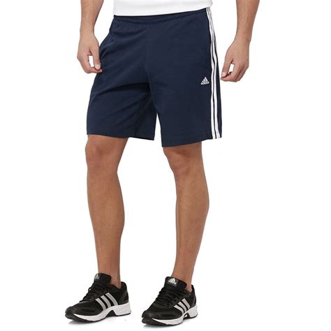 Adidas Mens 3 Stripe Climalite Cotton Training Shorts Fitness Gym