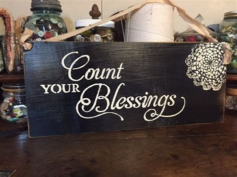 Black Handpainted Count Your Blessings Sign Etsy Black Chalkboard