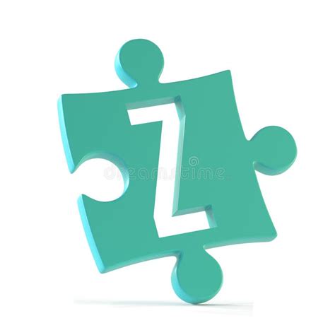 White Puzzle Jigsaw Letter Z 3d Stock Illustrations 4 White Puzzle