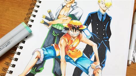 One Piece Luffy Zoro Sanji Speed Draw Youtube
