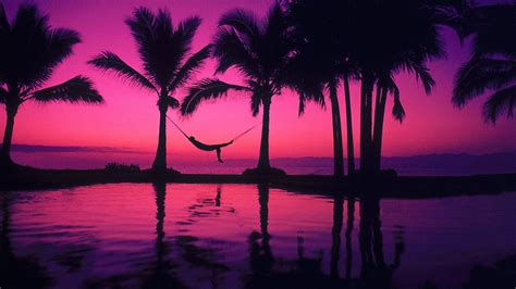 Purple Sunset Beach Sunset Wallpaper Sunset Wallpaper Purple Beach