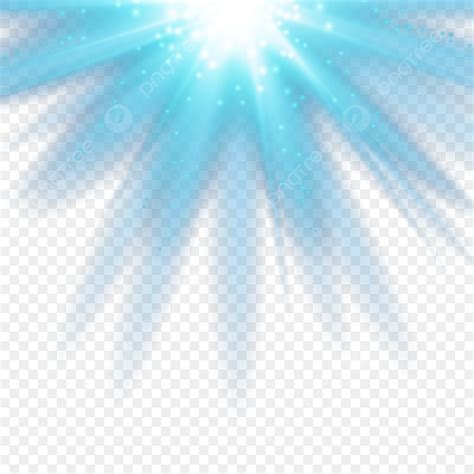 Gambar Sinar Cahaya Biru Bersinar Dengan Elemen Efek Berkilau Cahaya