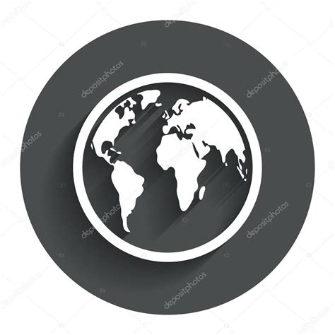 Icono De Signo De Globo Mapa Del Mundo Geografía Símbolo 2023