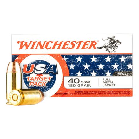 Winchester Usa Target Pack 40 Sandw 180 Grain Fmj Handgun Ammo 50 Kittery Trading Post
