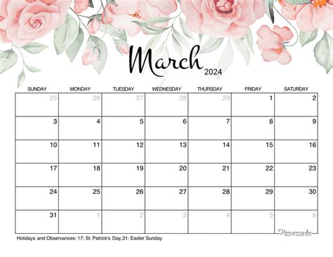 March 2024 Month Calendar Cindi Delores
