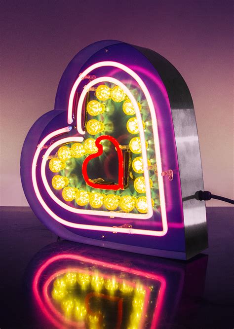 Heart With Exposed Neon And Cabochon Bulbs Kemp London Bespoke Neon