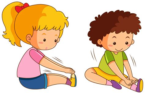 Boy And Girl Exercise On White Background 519334 Vector Art At Vecteezy