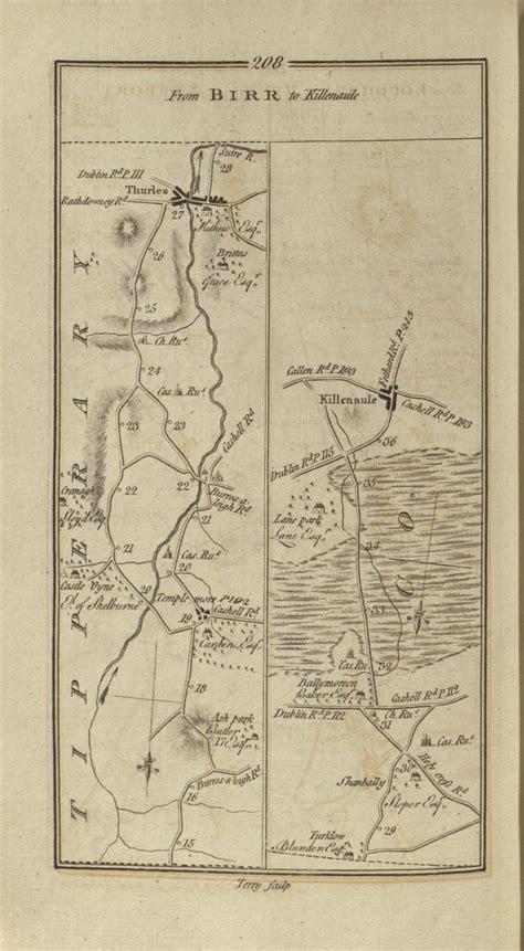 208 Birr Ireland 1777 Road Atlas Old Maps