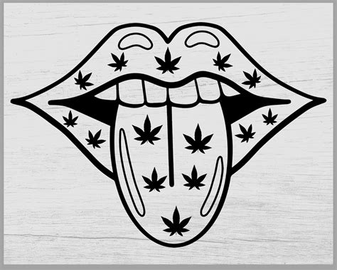 Weed Lips Svg Cannabis Lips Svg Weed Clipart Stoner Svg Etsy