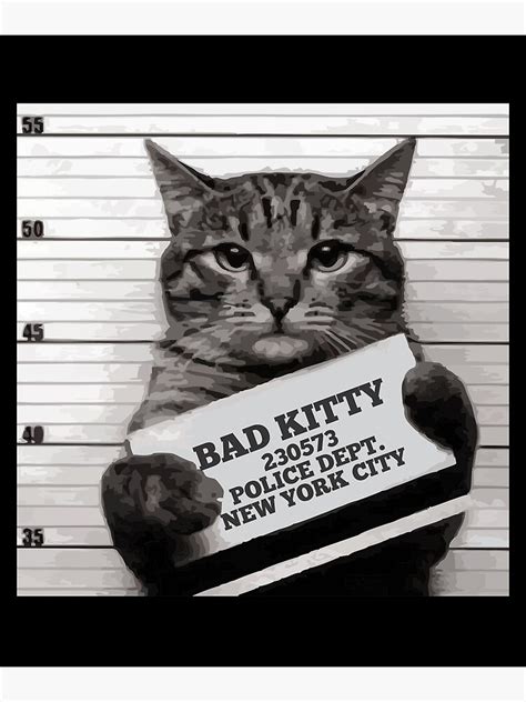 Mugshot Cat Mr Furrypants Bad Kitty Poster By Printedkicks Redbubble