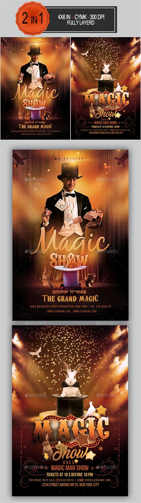 Magic Show Flyer Bundle Print Templates Graphicriver