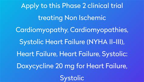 Doxycycline 20 Mg For Heart Failure Systolic Clinical Trial 2022 Power