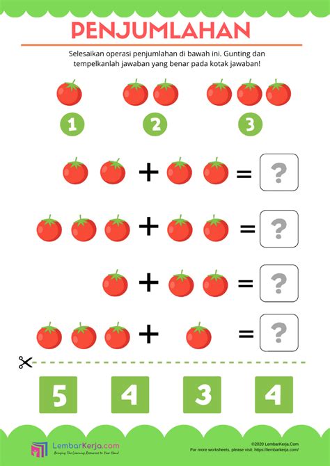 Soal Matematika Penjumlahan Untuk Tk B Ruang Soal Riset