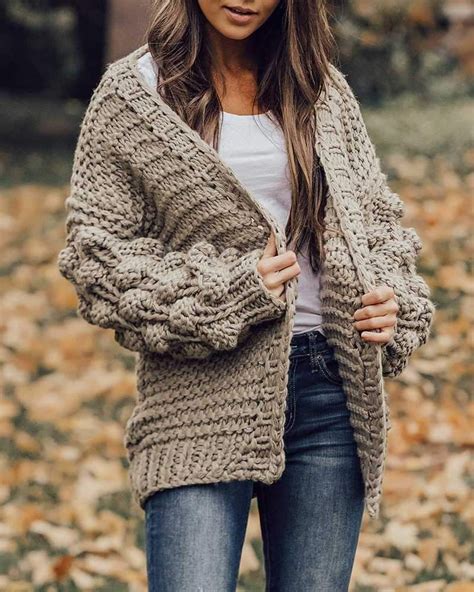 Oversized Chunky Thick Cable Knit Cardigan Sweater Sunifty Sweater