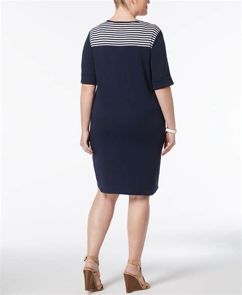 Karen Scott Plus Size Cotton Tie Front T Shirt Dress Created For Macy