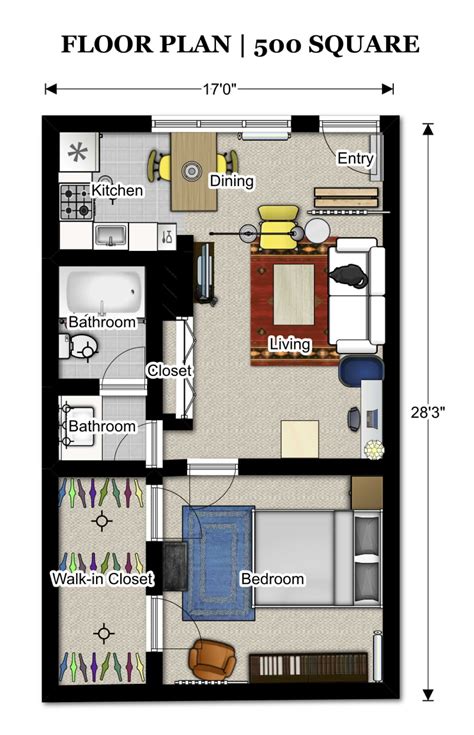 Https://techalive.net/home Design/500 Square Foot Home Floor Plan